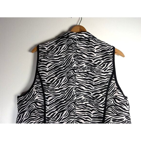 Cj Banks Vest Womens Size‎ 1X Reversible Animal Print Zebra Lightweight Mob Wife - Picture 8 of 14